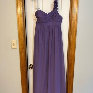 Bridesmaid dress - worn once! Size 10 unaltered. floral details, one strap.